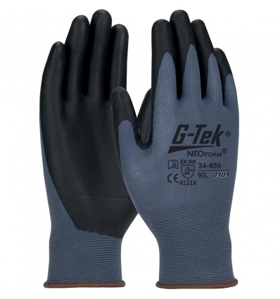 Gants tricotés en nylon bleu en jauge 15 enduction Neofoam OEKOTEX 34600 taille 8