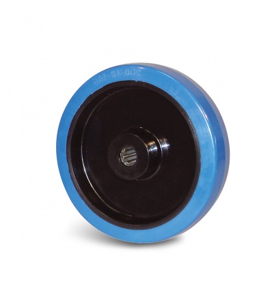 Roue caoutchouc élastique bleu 125x32 200kg