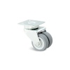 Roulette jumelée pivotante platine 60kg caoutchouc gris 50mm