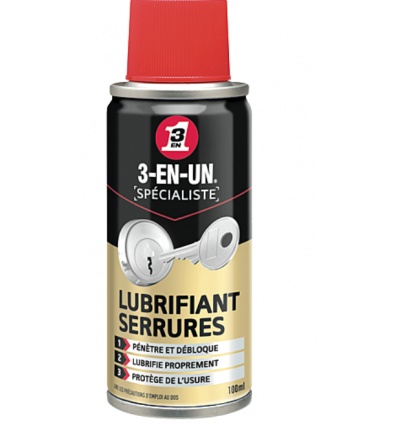 LUB - WD40 RIFIANT POUR SERRURE ET CYLINDRE 3 EN 1