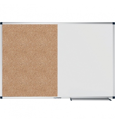 Tableau combiboard côté blanc acier magnétique émaillé côté revêtement liège naturel H 90 x L 120cm