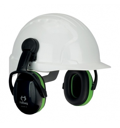 Coquilles antibruit pour casque de chantier vert SNR 26 dB