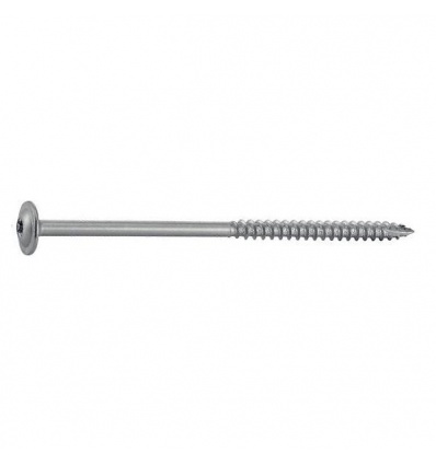 Vis à bois tête plate large inox A2 empreinte Torx T25 6x60mm filetage 36mm boîte de 100 pièces