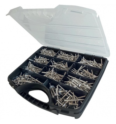 Coffret de 500 rivets standards clous et têtes inox A2 têtes rondes et extra larges