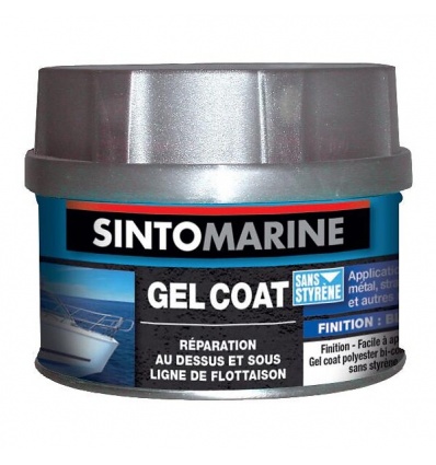 Gel Coat bicomposant Sintomarine coloris blanc finitions sur matériaux stratifiés ou réparations de fines rayures 230g