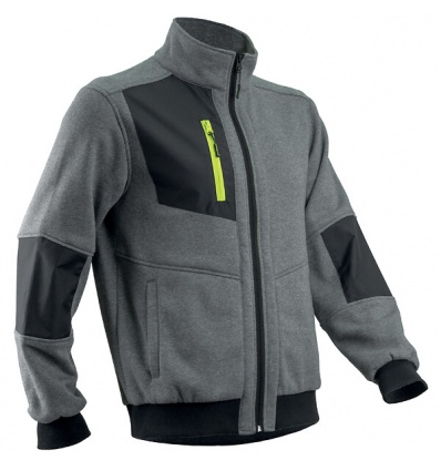 Veste thermique MIKAN Molleton 70 CO30 PES 300gm2 Empiècements Ripstop Gris chinéLime taille L