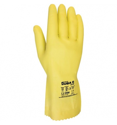 Gants chimique 62138 jaune taille 7 sachet de 12 paires