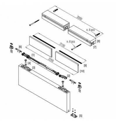 Bandeau de finition pour ferrure coulissante 0500 longueur 2 m