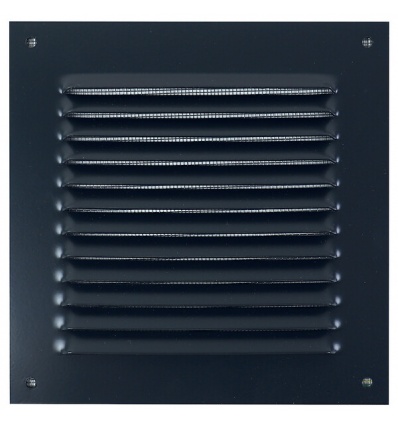 Grille métallique à persiennes en applique avec moustiquaire 165 x 165 mm gris anthracite RAL 7016