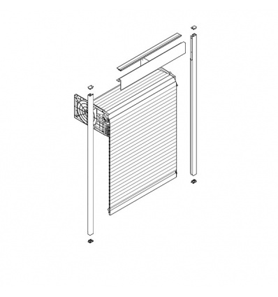 Rail de guidage pour rideaux C BOX pour cassette largeur 500 et 600 en hauteur 1500 mm finition aluminium