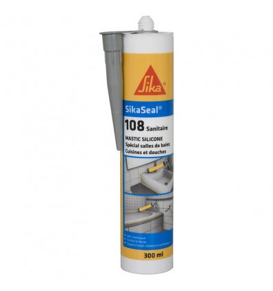 Mastic silicone acétique fongicide Sikaseal 108 transparent 300ml