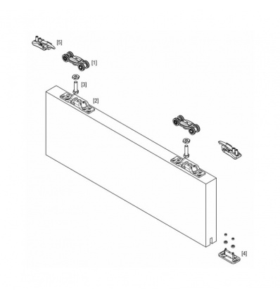 Kit garniture pour coulissants 0500 charge 80 à 120 kg avec 2 amortisseurs