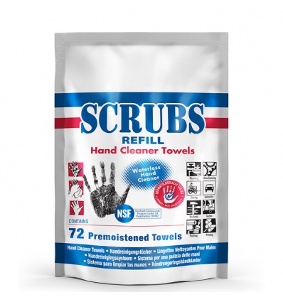 Recharge lingettes Scrubs Refill pour nettoyage des mains et tous support carton de 576 lingettes