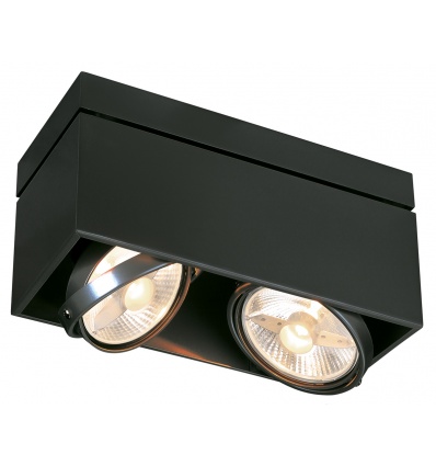 KARDAMOD CARRE DOUBLE QPAR111 plafonnier, noir, GU10, max. 2x75W